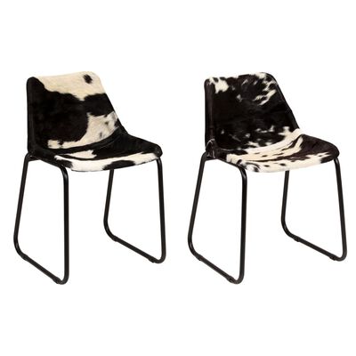 vidaXL Dining Chairs 2 pcs Genuine Goat Leather