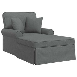 vidaXL كرسي تشايز مع تنورة 3 قطعة رمادي داكن قماش 91 &times; 157 &times; 91 سم