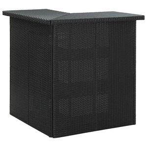 vidaXL طاولة بار ركنية أسود 100&times;50&times;105 سم بولي روطان