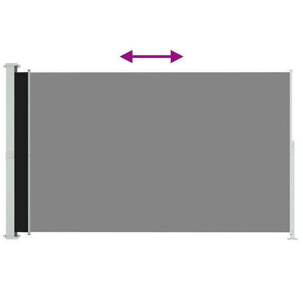 vidaXL مظلة فناء جانبية قابلة للسحب 220×300 سم أسود