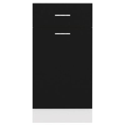vidaXL خزانة درج سفلية أسود 40×46×81.5 سم خشب حبيبي