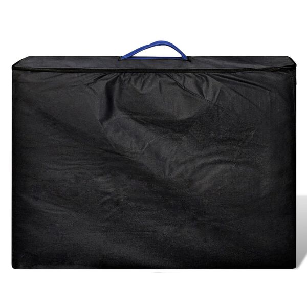 vidaXL طاولة مساج زرقاء قابلة للطي 2 أقسام بإطار خشبي