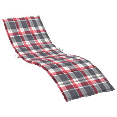 vidaXL وسادة كرسي تشمس نمط كاروهات أحمر 200×50×3 سم قماش