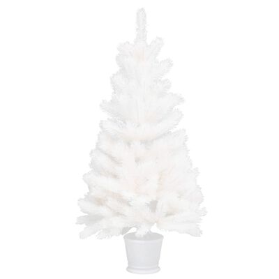 vidaXL شجرة عيد ميلاد صناعية أوراق إبرية شبه حقيقية أبيض 90 سم