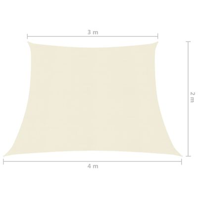 vidaXL مظلة شراعية 160 جم/م² كريمى 4/3×2 م HDPE