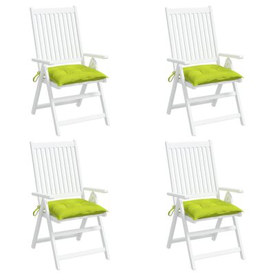 vidaXL وسائد كرسي 4 ق أخضر ساطع 50×50×7 سم قماش