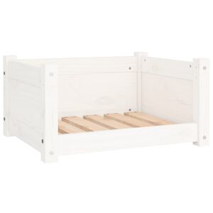 vidaXL سرير للكلاب أبيض 55.5x45.5x28 سم من خشب الصنوبر الصلب