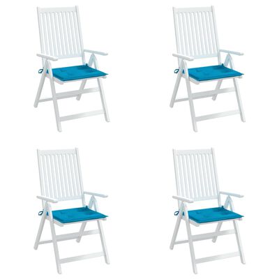 vidaXL وسائد كرسي حديقة 4 ق أزرق 40×40×3 سم