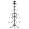 vidaXL شجرة كريسماس معدنية للزينة لون أسود 215 سم