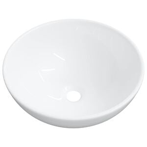 vidaXL حوض غسيل أبيض من السيراميك، 28&times;28&times;10 سم