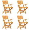 vidaXL كراسي حديقة قابلة للطي 4 ق 55x61x90 سم خشب ساج صلب