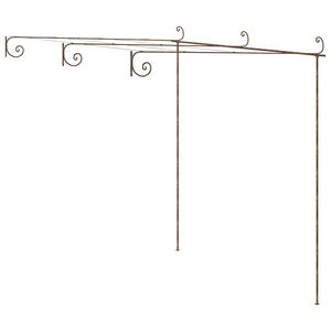 vidaXL تعريشة حديقة ذات طراز عتيق بني 3&times;3&times;2.5 م حديد