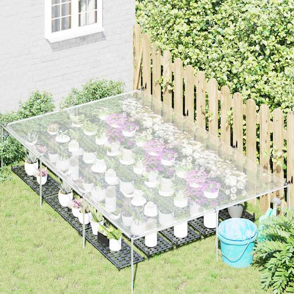 vidaXL قماش مشمع شفاف مزود بفتحات تثبيت، 2 &times; 3 متر، مصنوع من البولي إيثيلين