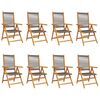 vidaXL Reclining Garden Chairs 8 pcs Grey Solid Wood Acacia - Untranslated