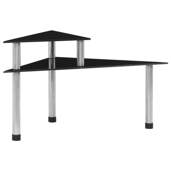 vidaXL رف مطبخ أسود 49.5&times;35&times;26 سم زجاج مقسى