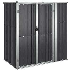 vidaXL سقيفة أدوات الحديقة، لون أنثراسيت، 161&times;89&times;161 سم، مصنوعة من الفولاذ المجلفن