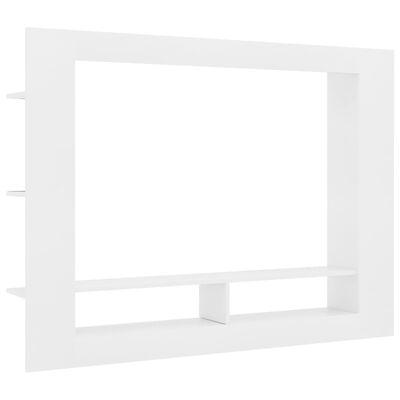 vidaXL خزانة تلفزيون أبيض 152×22×113 سم خشب حبيبي