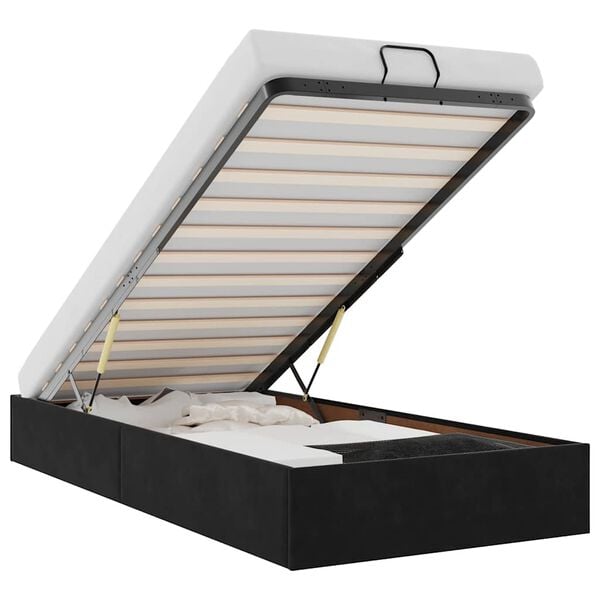 vidaXL إطار سرير بوف دون مرتبة لون أسود 200x90 سم مخمل