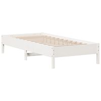 vidaXL إطار سرير لون أبيض 200x90 سم خشب صنوبر صلب