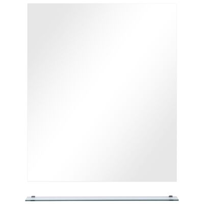 vidaXL مرآة حائط مع رف 50×60 سم زجاج مقسّى
