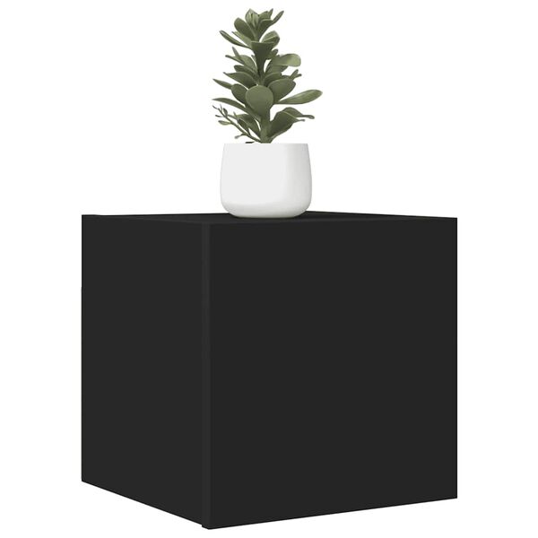 vidaXL خزانات تلفزيون جدارية 4 قطع أسود 30x30x30.5 سم