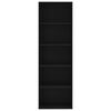 vidaXL خزانة كتب 5-طبقات لون أسود 60×30×189 سم خشب صناعي