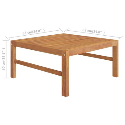vidaXL طاولة حديقة 63×63×30 سم خشب ساج صلب