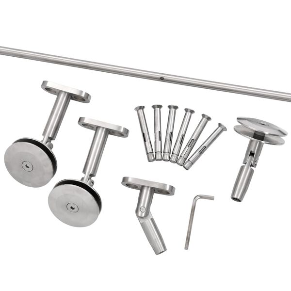 vidaXL مظلة باب أمامي 90&times;75 سم زجاج أمان VSG وفولاذ مقاوم للصدأ