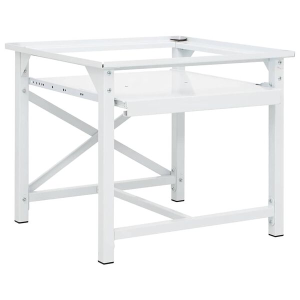 vidaXL قاعدة غسالة مع رف سحب أبيض