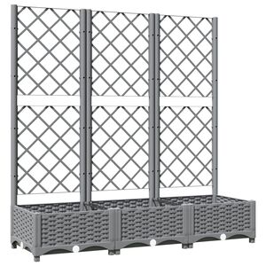 vidaXL وعاء حديقة رمادي فاتح 120 x 40 x 121.5 cm