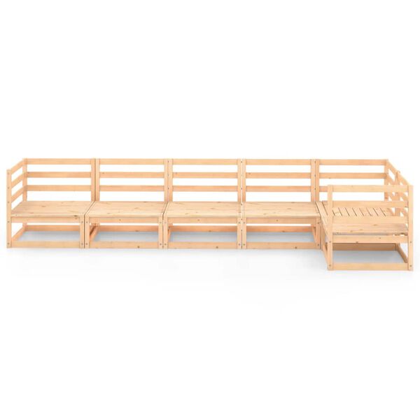 vidaXL عدد 6 قطع طقم جلسة حديقة خشب صنوبر صلب