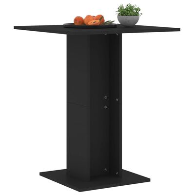 vidaXL طاولة بيسترو أسود 60×60×75 سم خشب مضغوط