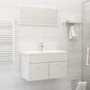 vidaXL 804797 vidaXL 2 Piece Bathroom Furniture Set High Gloss White Chipboard