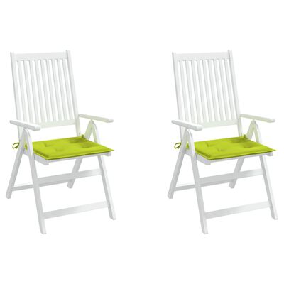 vidaXL وسائد كرسي حديقة 2 ق أخضر ساطع 40×40×3 سم قماش