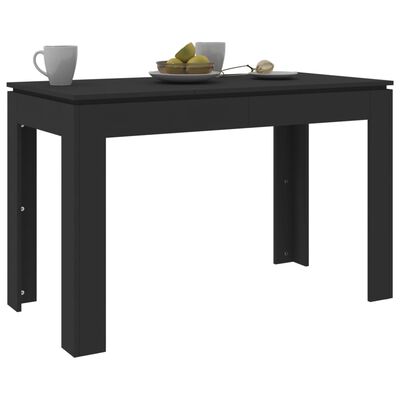 vidaXL طاولة طعام أسود 120×60×76 سم خشب حبيبي