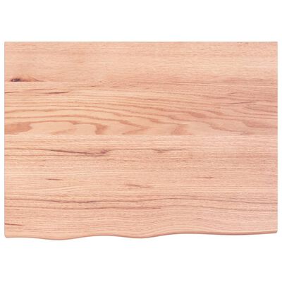 vidaXL سطح طاولة كاونتر حمام لون بني فاتح 80*60*(2-6) سم خشب صلب معالج
