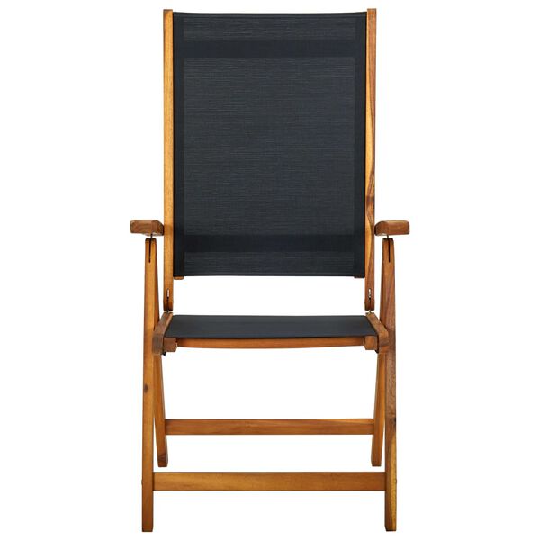 vidaXL كراسي حديقة قابلة للطي 4 قطع خشب أكاسيا صلب وتكستيلين