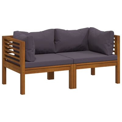 vidaXL أريكة حديقة 2-مقاعد مع وسادة خشب أكاسيا صلب