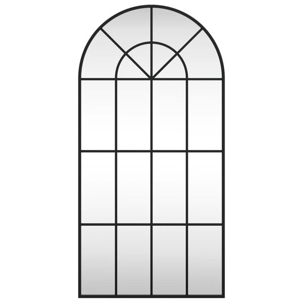 مرآة حائط VidaXL سوداء مقاس 50x100 سم، حديد مقوسة