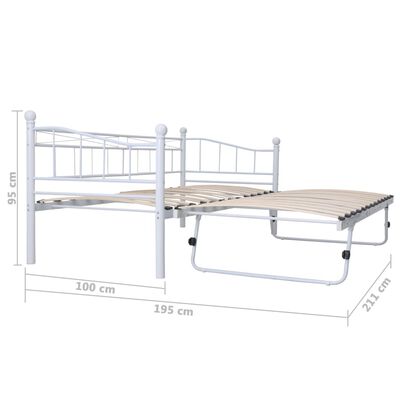 vidaXL إطار سرير فولاذ أبيض 200x90/200x180 سم