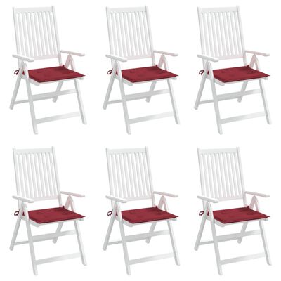vidaXL وسائد كرسي 6 ق أحمر خمري 50×50×3 سم قماش