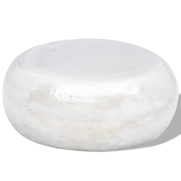 vidaXL طاولة قهوة ألومنيوم مطروق فضي