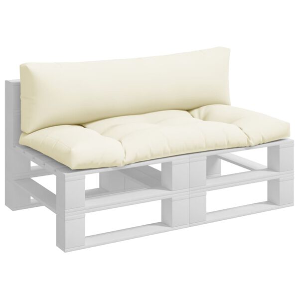 vidaXL وسائد أريكة طبليات 2 ق كريمي