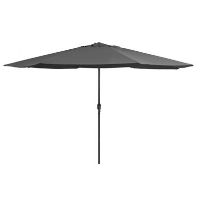 vidaXL مظلة خارجية مع عمود فولاذ 390 سم أنثراسيت
