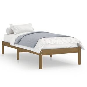 vidaXL إطار سرير خشب صنوبر صلب بني عسلي 90&times;200 سم