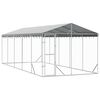 vidaXL Outdoor Dog Kennel with Roof Silver 3x7,5x2,5 m Galvanised Steel - Untranslated