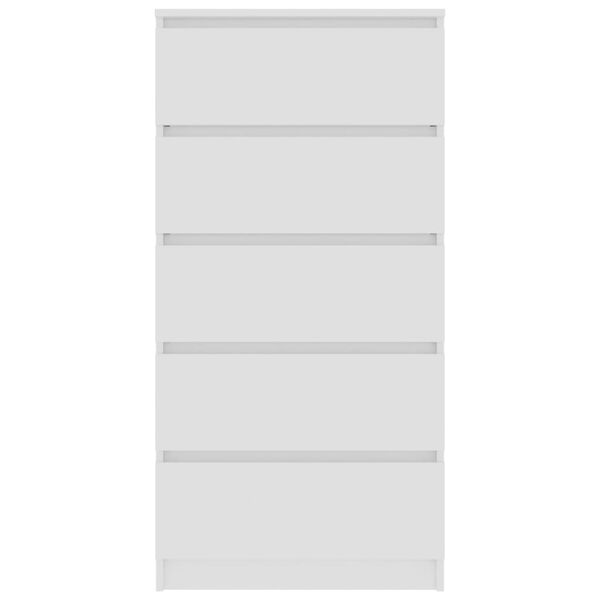 vidaXL خزانة درج جانبية أبيض 60&times;35&times;121 سم خشب حبيبي