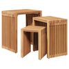 vidaXL طاولة جانبية للحديقة 3 قطعة بني 33 x 44.5 x 51 سم خشب تيك صلب