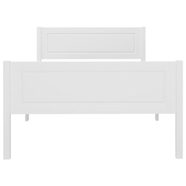 vidaXL إطار سرير دون مرتبة خشب صنوبر صلب لون أبيض 200x90 سم