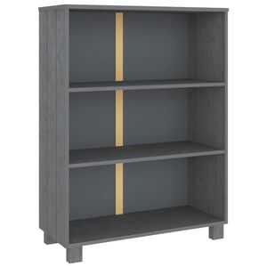 vidaXL خزانة كتب رمادي داكن 85&times;35&times;112 سم خشب صنوبر صلب